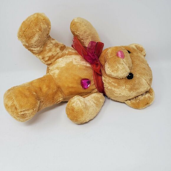 Dan Dee Plush Stuffed Animal 12" Brown Teddy Bear Valentine's Day Pink Heart - Picture 4 of 9